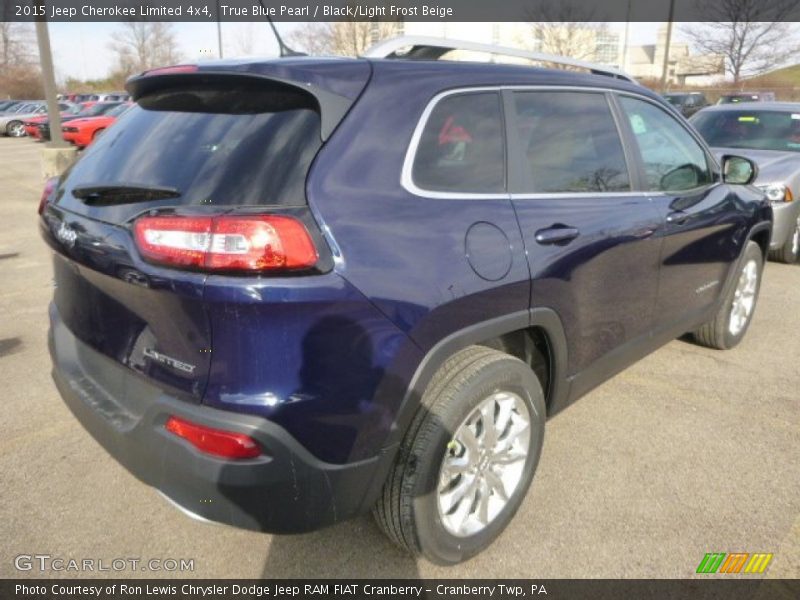 True Blue Pearl / Black/Light Frost Beige 2015 Jeep Cherokee Limited 4x4