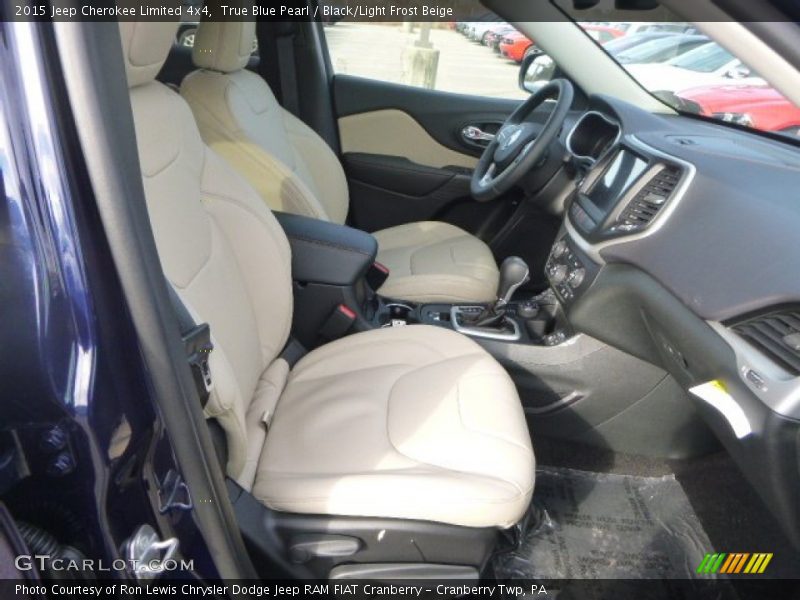 True Blue Pearl / Black/Light Frost Beige 2015 Jeep Cherokee Limited 4x4