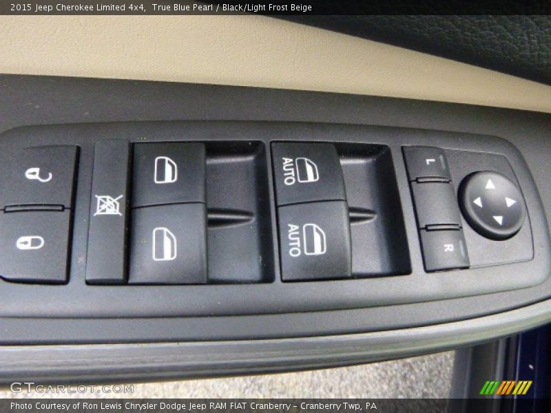 True Blue Pearl / Black/Light Frost Beige 2015 Jeep Cherokee Limited 4x4