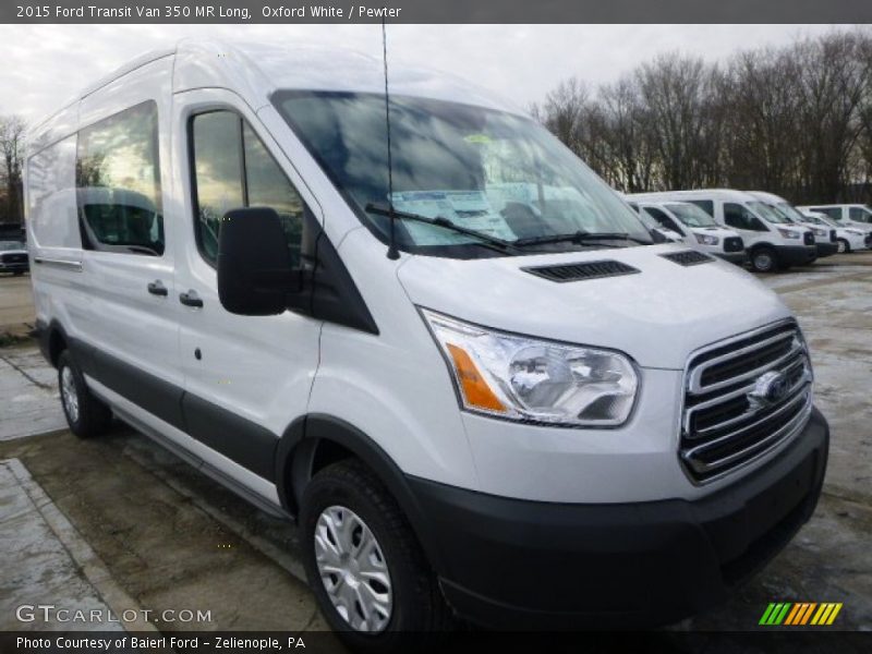 Oxford White / Pewter 2015 Ford Transit Van 350 MR Long