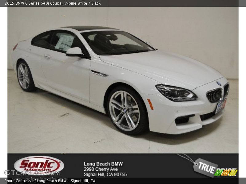 Alpine White / Black 2015 BMW 6 Series 640i Coupe