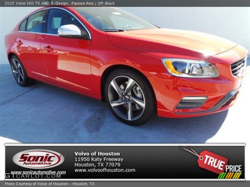 Passion Red / Off-Black 2015 Volvo S60 T6 AWD R-Design