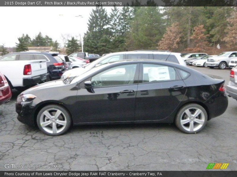 Pitch Black / Black/Ruby Red Accent Stitching 2015 Dodge Dart GT