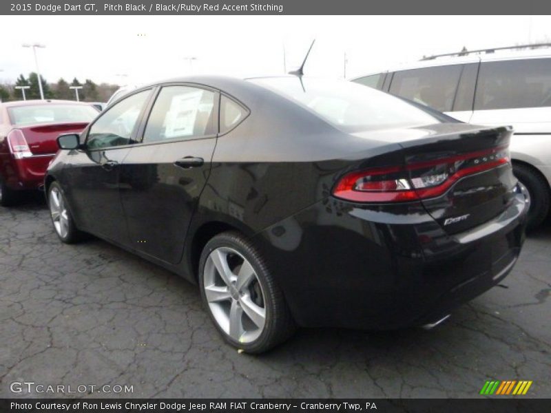 Pitch Black / Black/Ruby Red Accent Stitching 2015 Dodge Dart GT