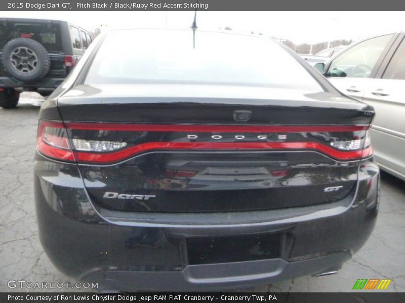 Pitch Black / Black/Ruby Red Accent Stitching 2015 Dodge Dart GT