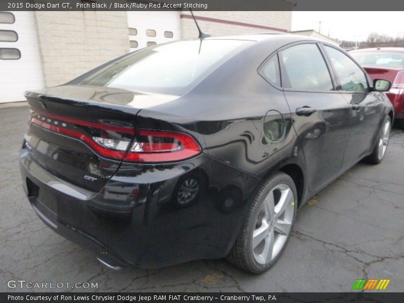 Pitch Black / Black/Ruby Red Accent Stitching 2015 Dodge Dart GT