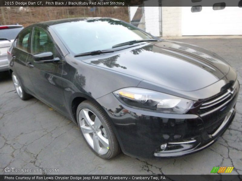 Pitch Black / Black/Ruby Red Accent Stitching 2015 Dodge Dart GT