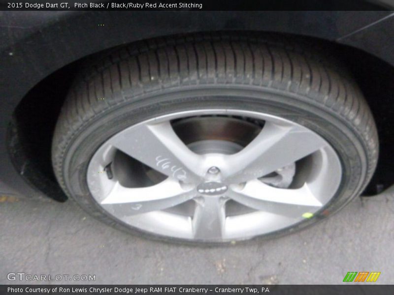Pitch Black / Black/Ruby Red Accent Stitching 2015 Dodge Dart GT