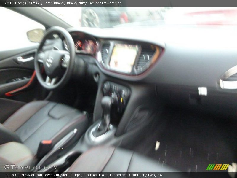 Pitch Black / Black/Ruby Red Accent Stitching 2015 Dodge Dart GT