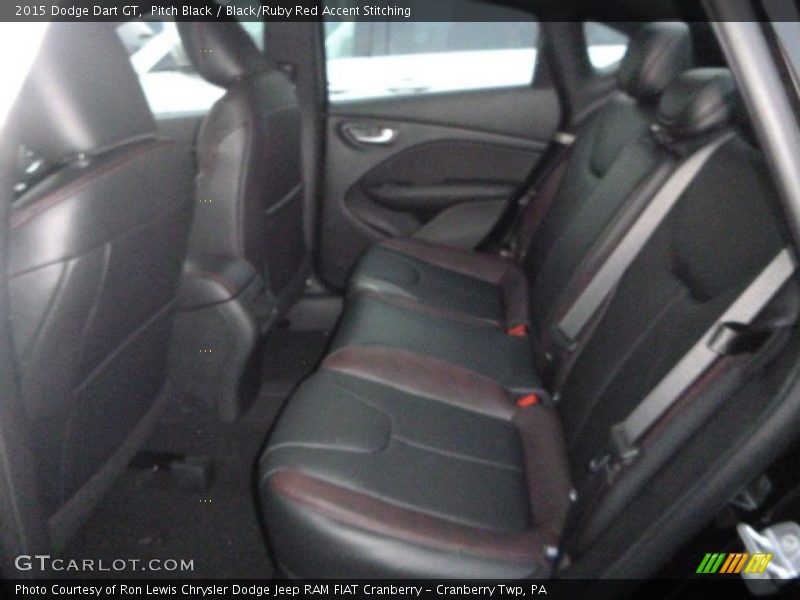 Pitch Black / Black/Ruby Red Accent Stitching 2015 Dodge Dart GT