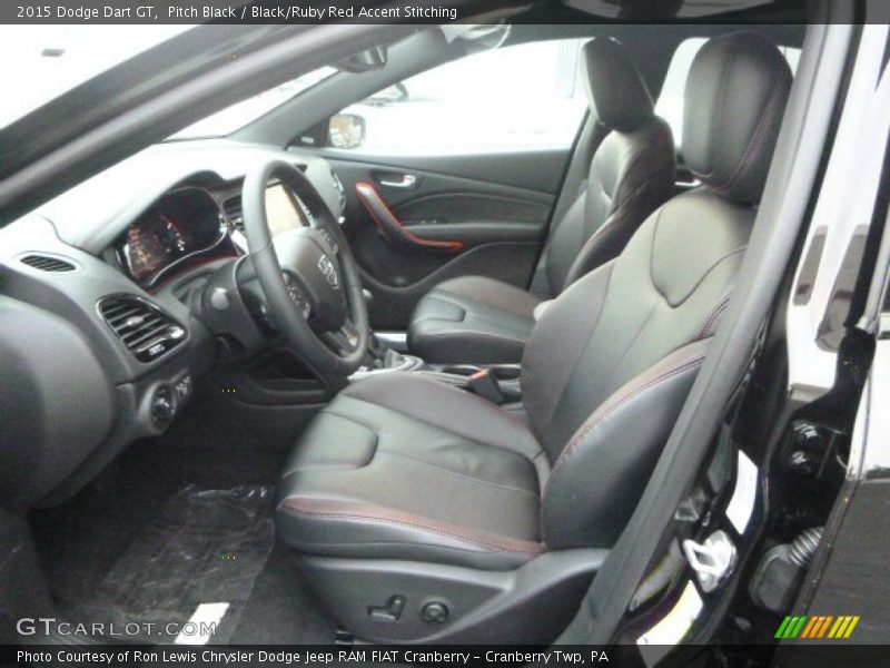 Pitch Black / Black/Ruby Red Accent Stitching 2015 Dodge Dart GT
