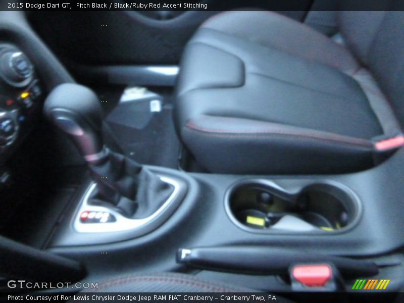 Pitch Black / Black/Ruby Red Accent Stitching 2015 Dodge Dart GT