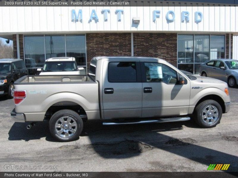 Pueblo Gold Metallic / Camel/Tan 2009 Ford F150 XLT SFE SuperCrew