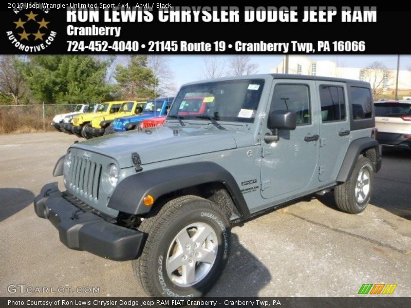 Anvil / Black 2015 Jeep Wrangler Unlimited Sport 4x4
