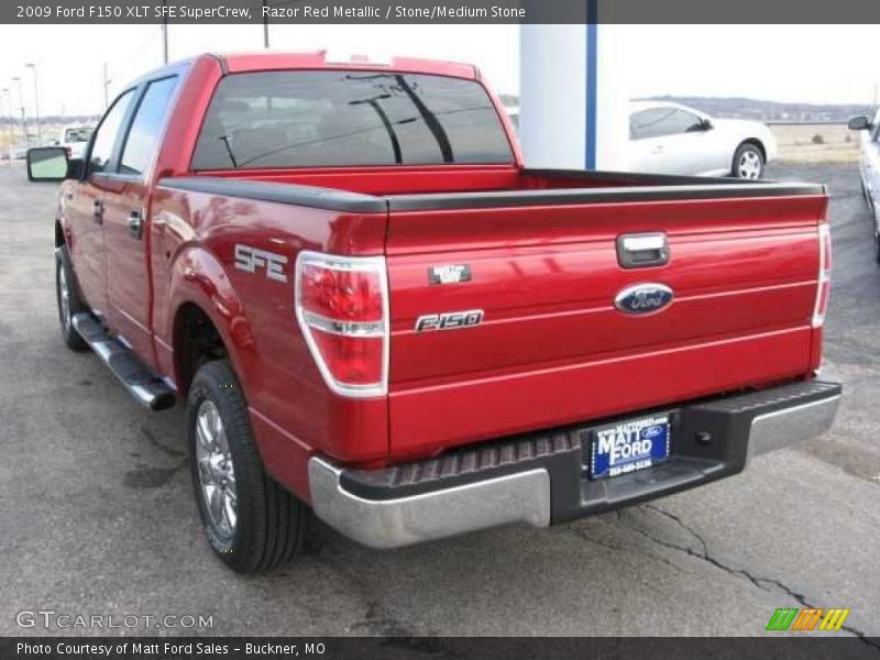 Razor Red Metallic / Stone/Medium Stone 2009 Ford F150 XLT SFE SuperCrew