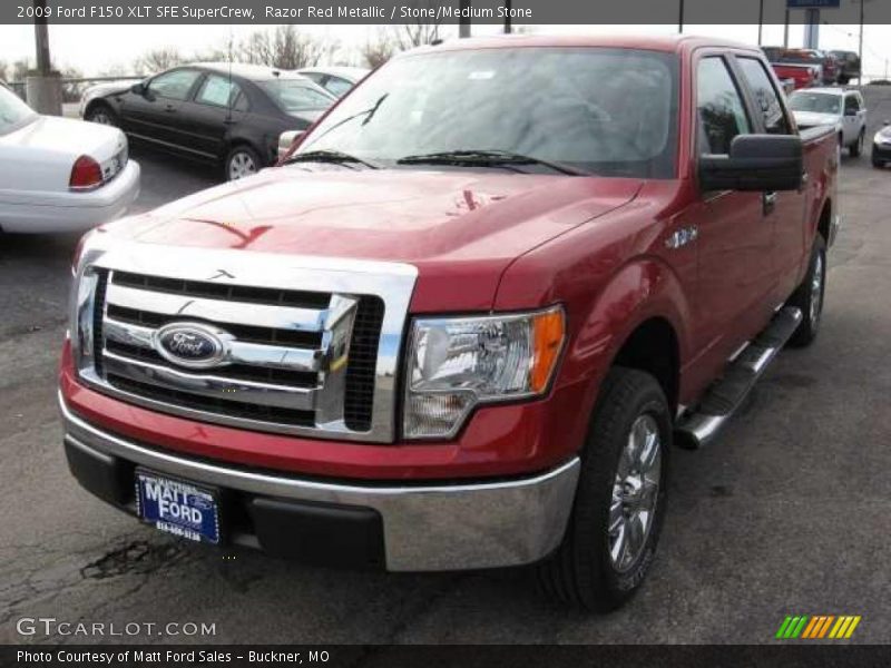 Razor Red Metallic / Stone/Medium Stone 2009 Ford F150 XLT SFE SuperCrew