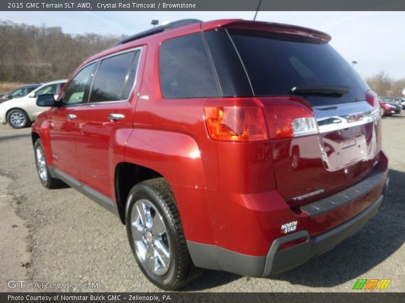 Crystal Red Tintcoat / Brownstone 2015 GMC Terrain SLT AWD