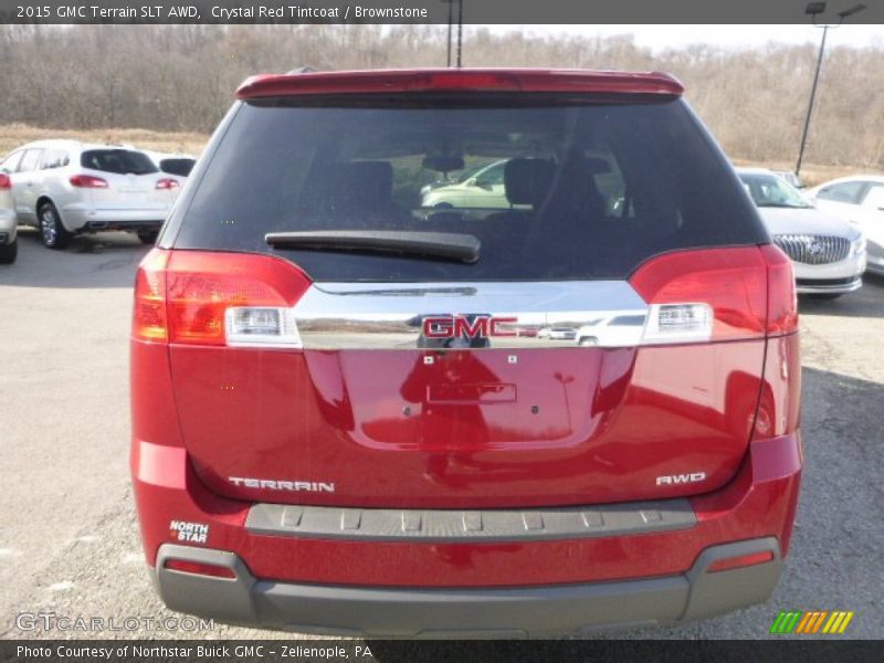 Crystal Red Tintcoat / Brownstone 2015 GMC Terrain SLT AWD