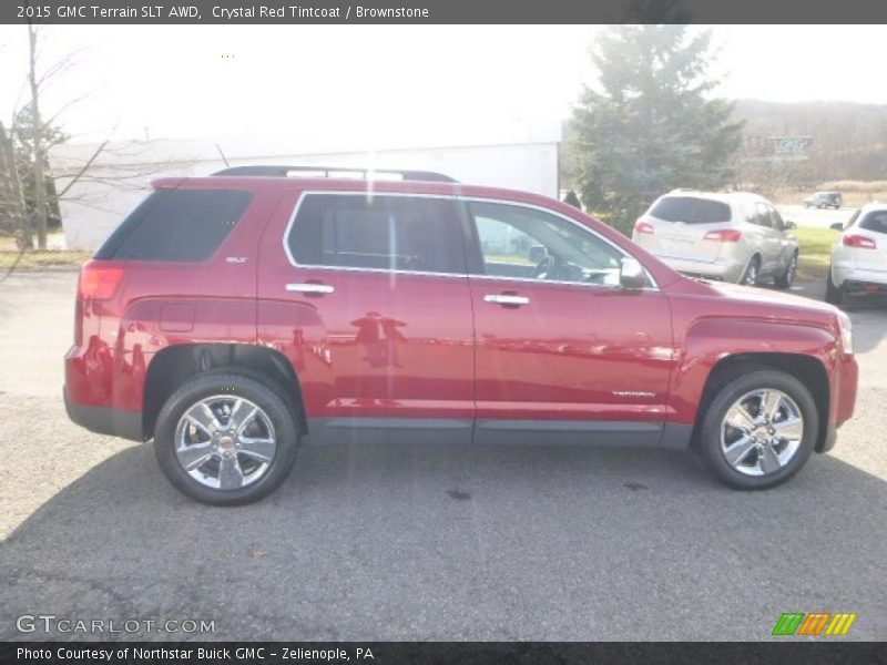 Crystal Red Tintcoat / Brownstone 2015 GMC Terrain SLT AWD