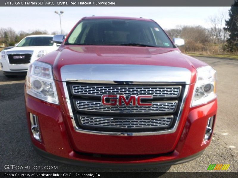 Crystal Red Tintcoat / Brownstone 2015 GMC Terrain SLT AWD