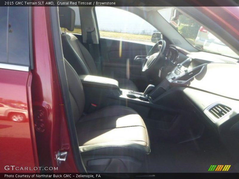 Crystal Red Tintcoat / Brownstone 2015 GMC Terrain SLT AWD