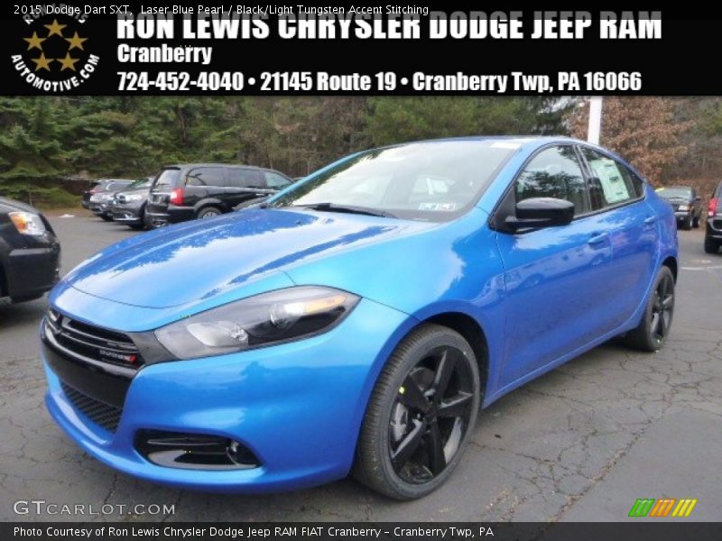 Laser Blue Pearl / Black/Light Tungsten Accent Stitching 2015 Dodge Dart SXT