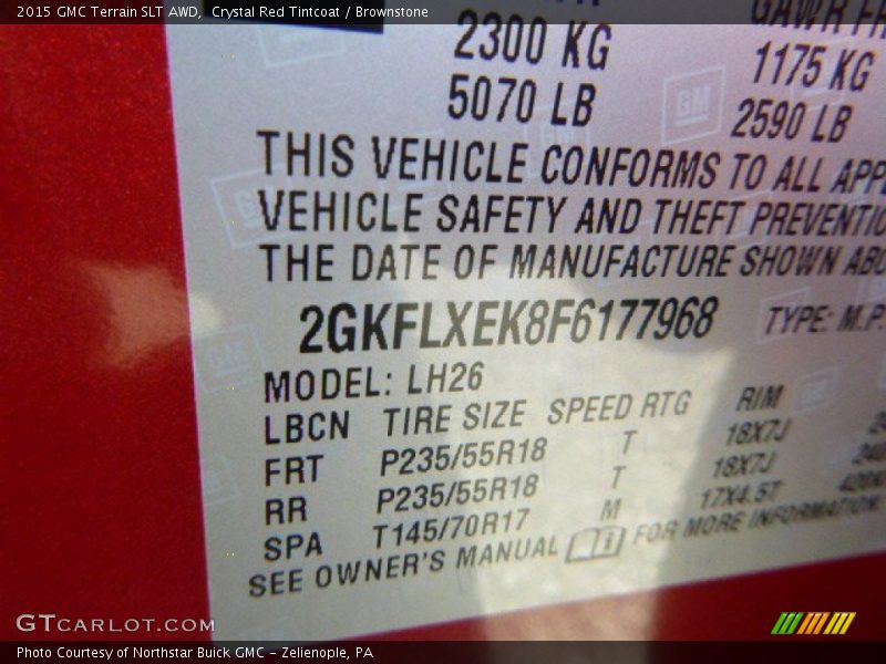 Crystal Red Tintcoat / Brownstone 2015 GMC Terrain SLT AWD