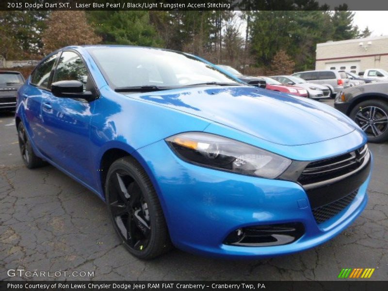 Laser Blue Pearl / Black/Light Tungsten Accent Stitching 2015 Dodge Dart SXT