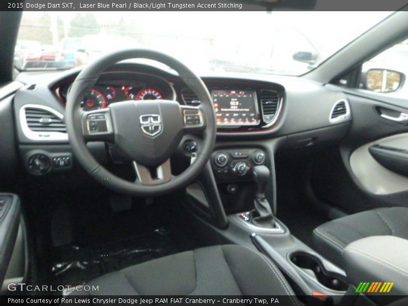 Laser Blue Pearl / Black/Light Tungsten Accent Stitching 2015 Dodge Dart SXT