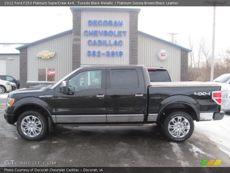 Tuxedo Black Metallic / Platinum Sienna Brown/Black Leather 2012 Ford F150 Platinum SuperCrew 4x4
