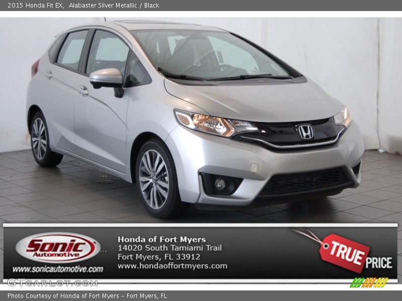Alabaster Silver Metallic / Black 2015 Honda Fit EX