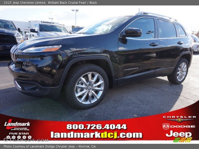 Brilliant Black Crystal Pearl / Black 2015 Jeep Cherokee Limited