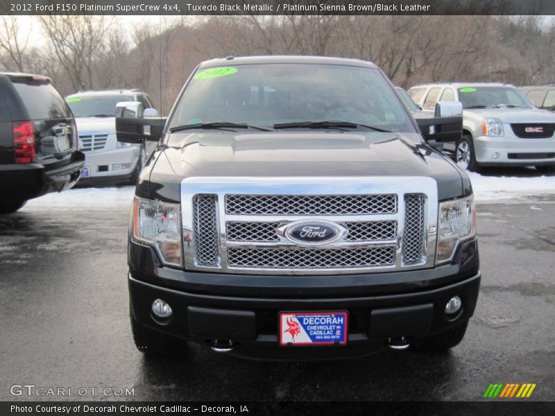 Tuxedo Black Metallic / Platinum Sienna Brown/Black Leather 2012 Ford F150 Platinum SuperCrew 4x4