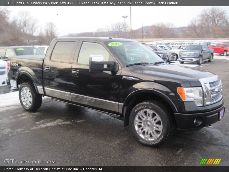 Tuxedo Black Metallic / Platinum Sienna Brown/Black Leather 2012 Ford F150 Platinum SuperCrew 4x4