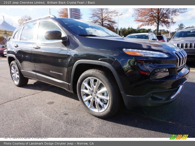 Brilliant Black Crystal Pearl / Black 2015 Jeep Cherokee Limited