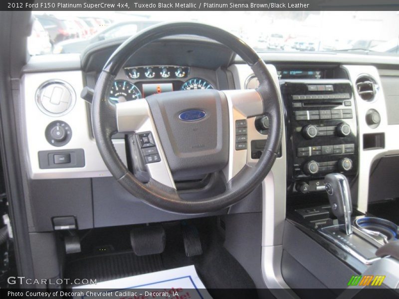 Tuxedo Black Metallic / Platinum Sienna Brown/Black Leather 2012 Ford F150 Platinum SuperCrew 4x4
