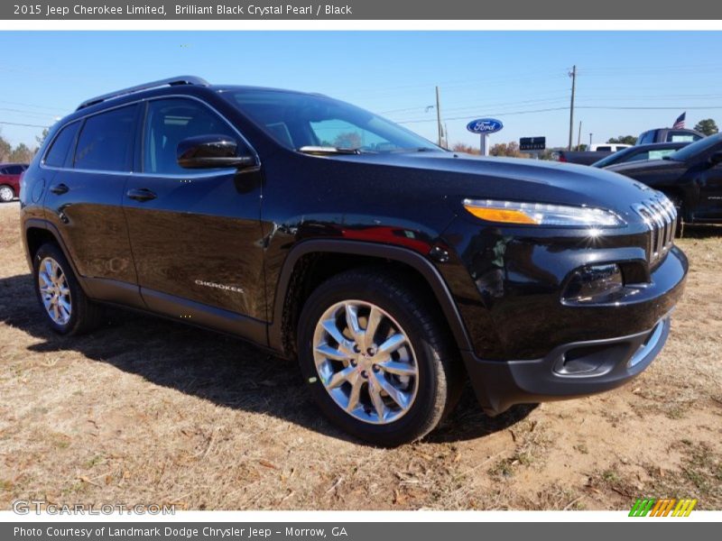 Brilliant Black Crystal Pearl / Black 2015 Jeep Cherokee Limited