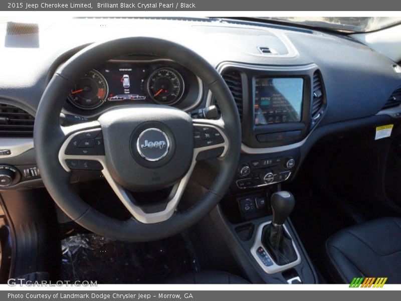 Brilliant Black Crystal Pearl / Black 2015 Jeep Cherokee Limited