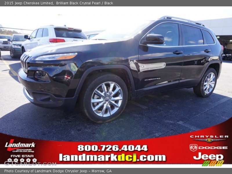 Brilliant Black Crystal Pearl / Black 2015 Jeep Cherokee Limited