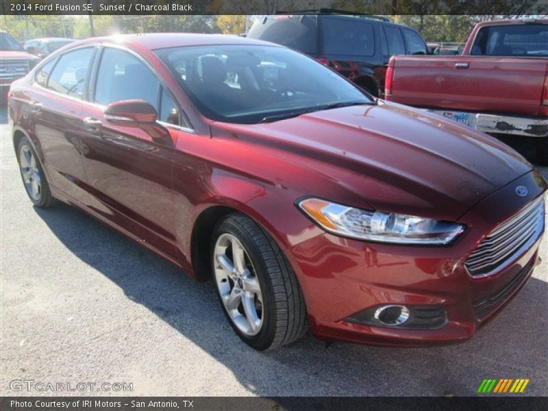 Sunset / Charcoal Black 2014 Ford Fusion SE