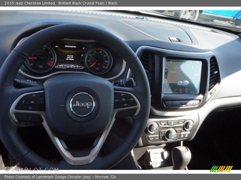 Brilliant Black Crystal Pearl / Black 2015 Jeep Cherokee Limited