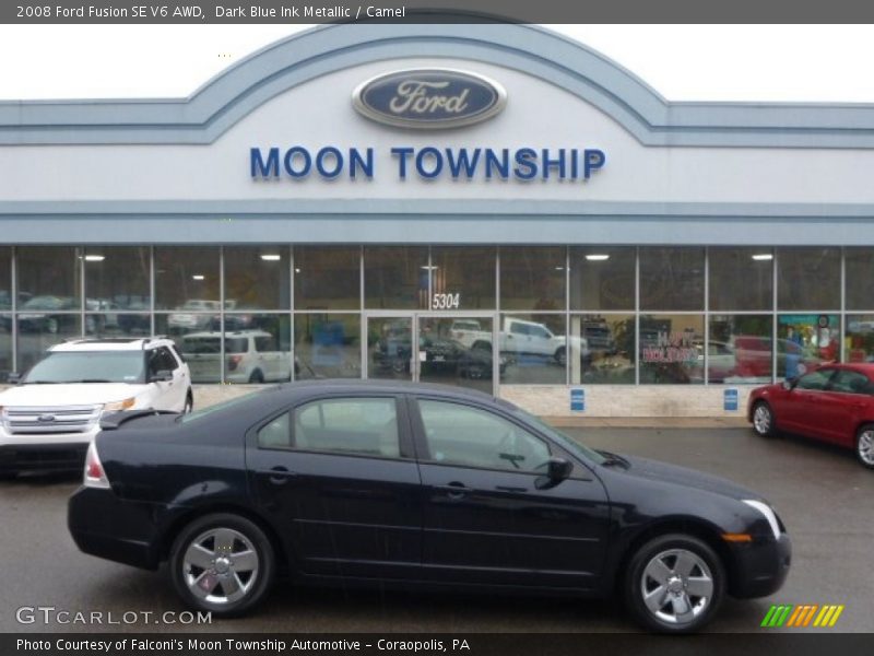 Dark Blue Ink Metallic / Camel 2008 Ford Fusion SE V6 AWD