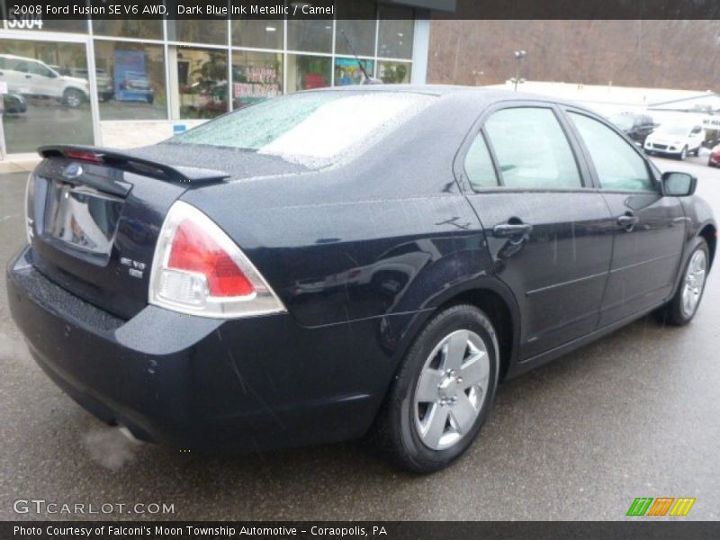 Dark Blue Ink Metallic / Camel 2008 Ford Fusion SE V6 AWD