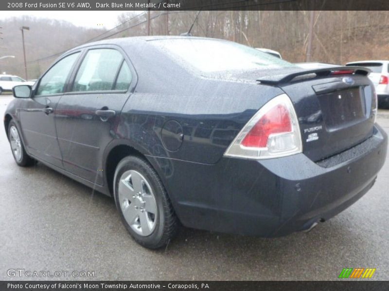 Dark Blue Ink Metallic / Camel 2008 Ford Fusion SE V6 AWD