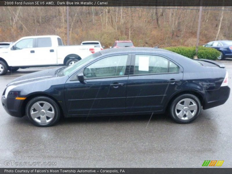 Dark Blue Ink Metallic / Camel 2008 Ford Fusion SE V6 AWD