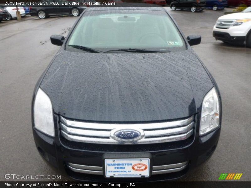 Dark Blue Ink Metallic / Camel 2008 Ford Fusion SE V6 AWD