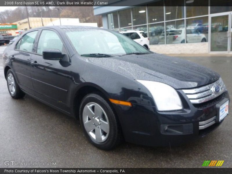Dark Blue Ink Metallic / Camel 2008 Ford Fusion SE V6 AWD