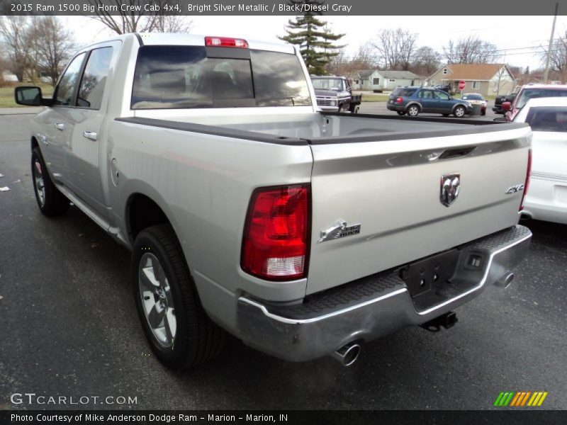Bright Silver Metallic / Black/Diesel Gray 2015 Ram 1500 Big Horn Crew Cab 4x4