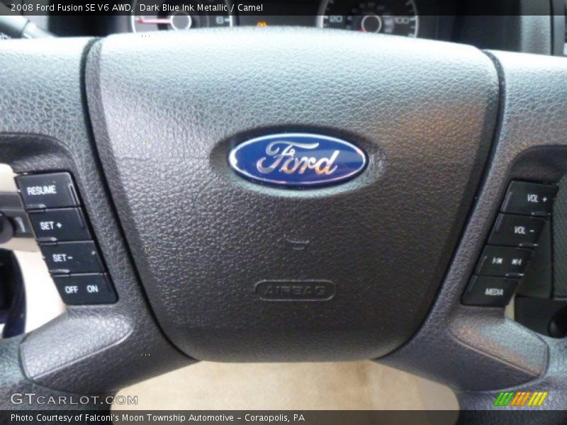 Dark Blue Ink Metallic / Camel 2008 Ford Fusion SE V6 AWD