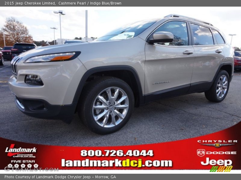 Cashmere Pearl / Indigo Blue/Brown 2015 Jeep Cherokee Limited